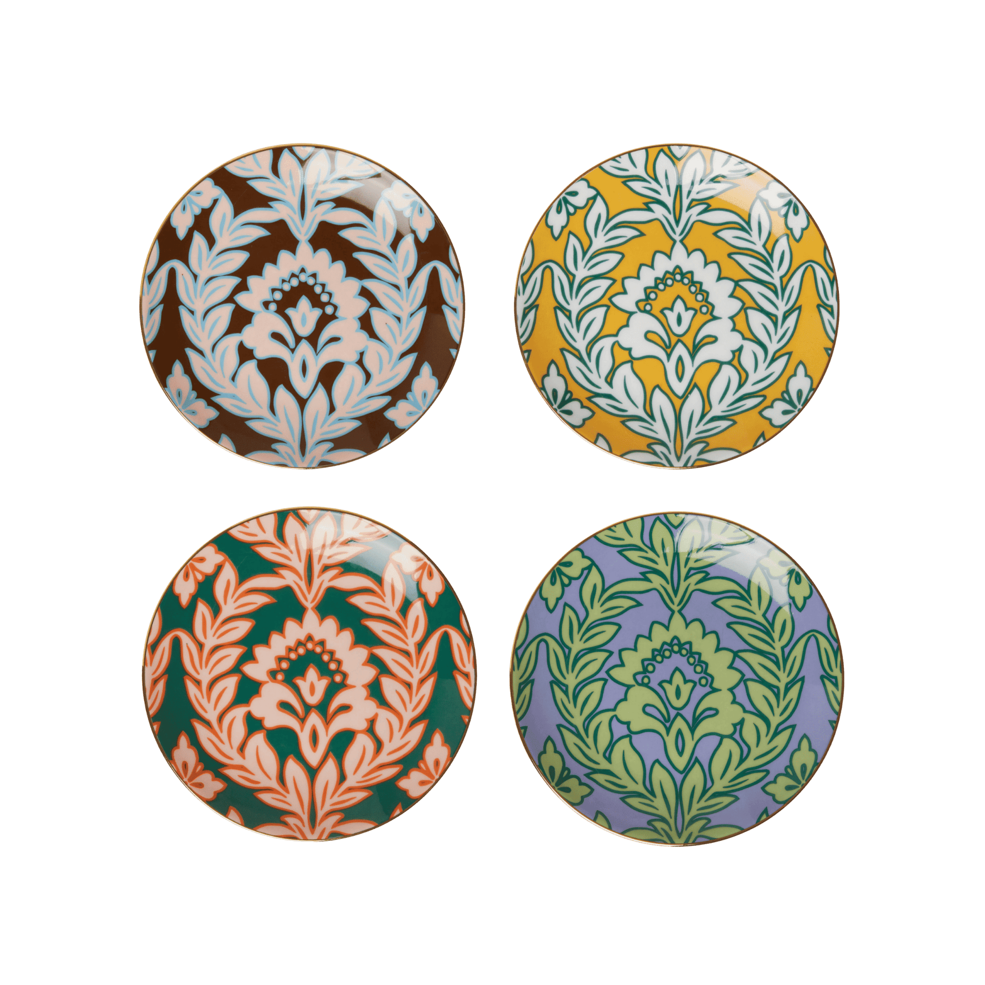Set de 4 Platos para Canape de Porcelana Winter Garlands