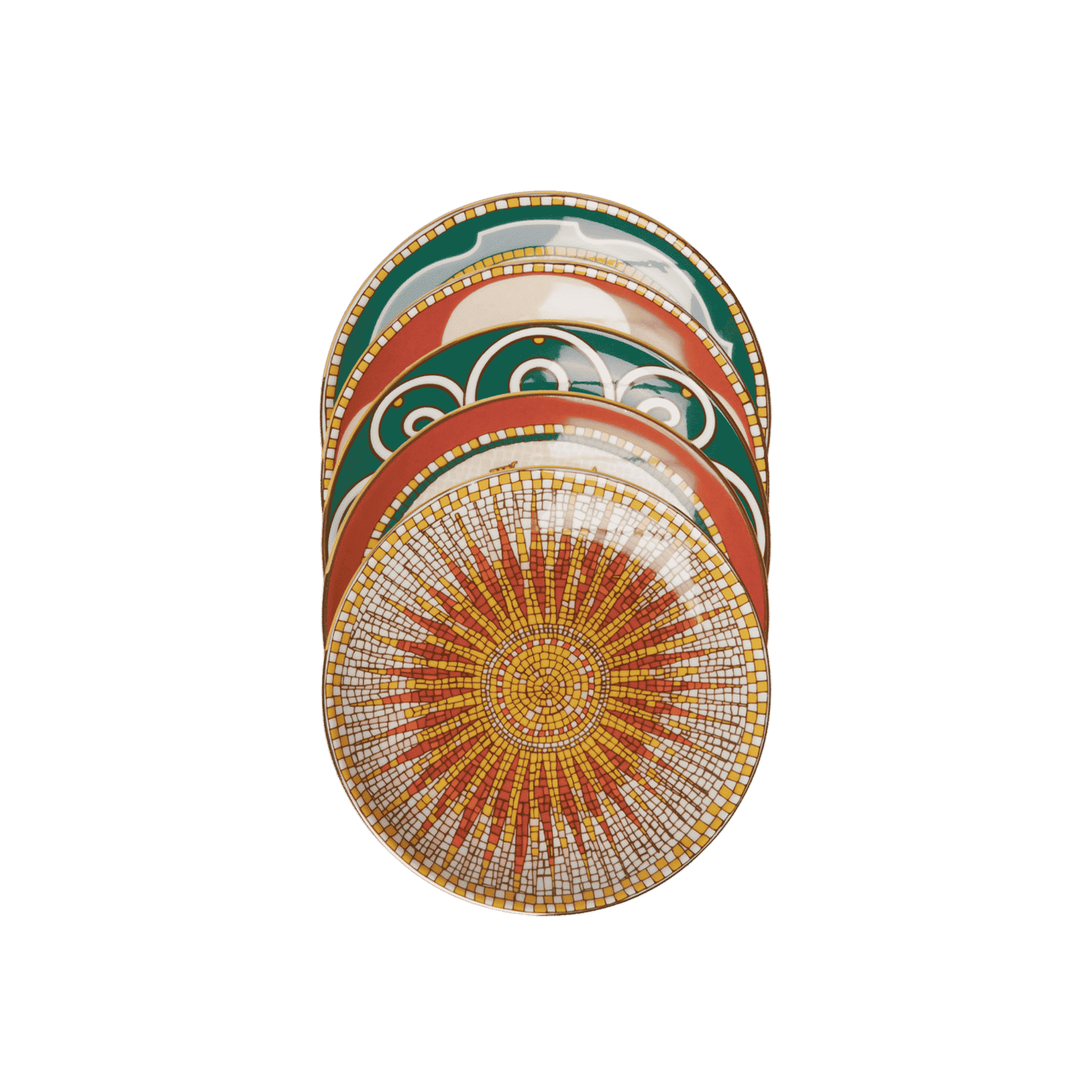 Set de 5 Mini Platos de Porcelana Cortile