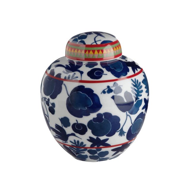 TEA JAR DE PORCELANA GRANDE WILDBIRD BLU