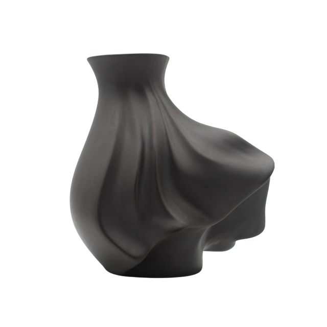 JARRÓN VENTO MEDIANO PORCELANA NEGRO