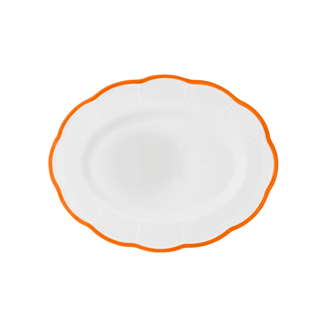 PLATO DE SERVICIO OVALADO ORANGE RIM