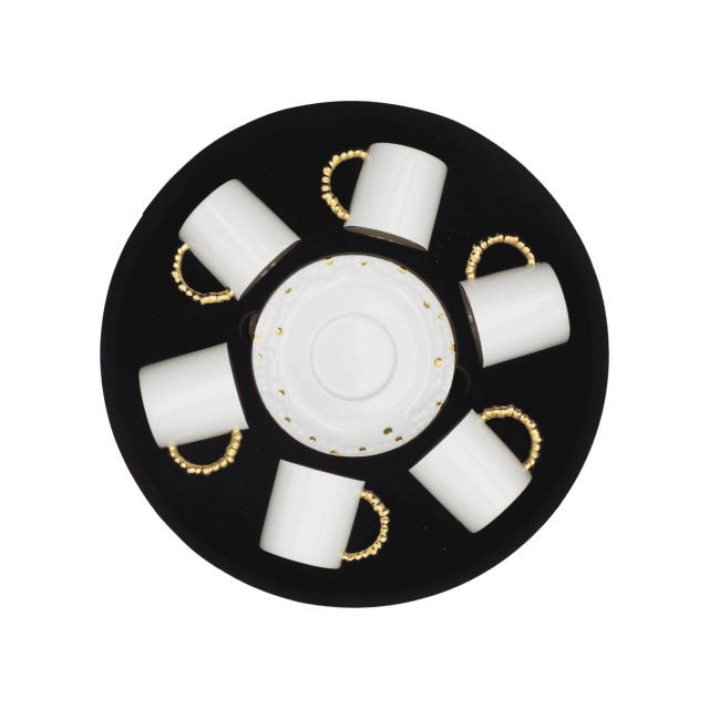 SET DE 6 TAZAS PARA ESPRESSO CON PLATO HAAS MOJAVE DORADO