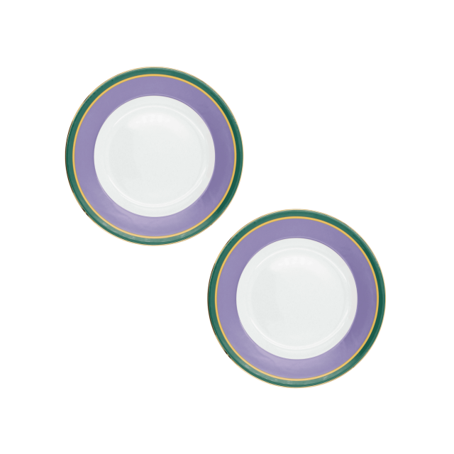 SET DE 2 PLATOS BASE DE PORCELANA RAINBOW VIOLETA