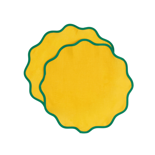 SET DE 2 MANTELES INDIVIDUALES LINO CLOUD RAINBOW ZAFFERANO YELLOW