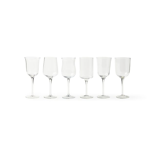 SET DE 6 COPAS TIPO GOBLET TRANSPARENTES DIVERSO