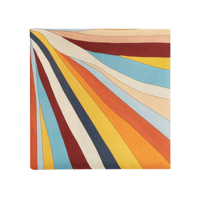 MANTEL DE LINO DE ARCOIRIS REDONDO