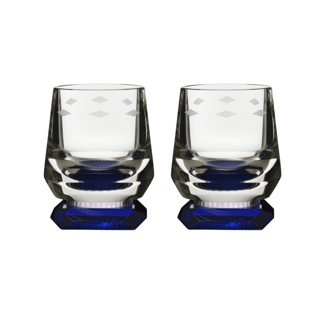 SET DE 2 VASOS WHIMSEY AZULES AMBER DUSK COLLECTION