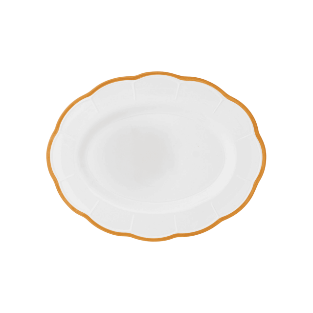 PLATO DE SERVICIO OVALADO YELLOW RIM