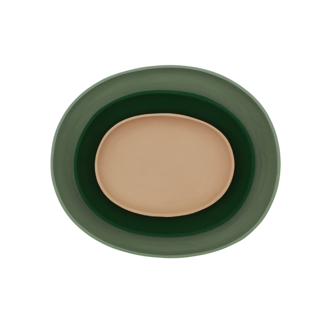 SET DE 3 CHAROLAS GREEK GREEN