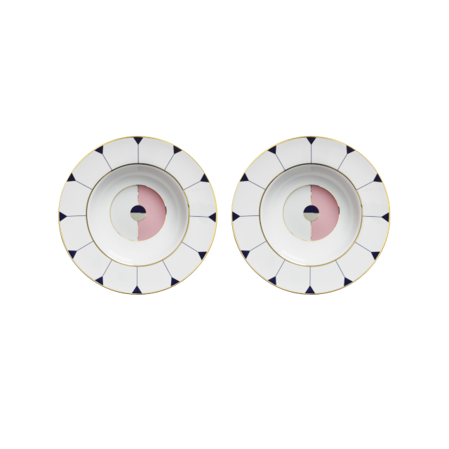 SET DE 2 BOWLS PARA PASTA ORTIGA DE PORCELANA