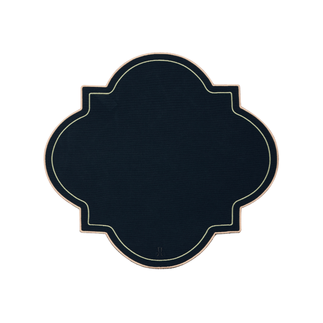 SET DE 2 MANTELES INDIVIDUALES SOLID MEDALLION DE ACRILICO NAVY BLUE