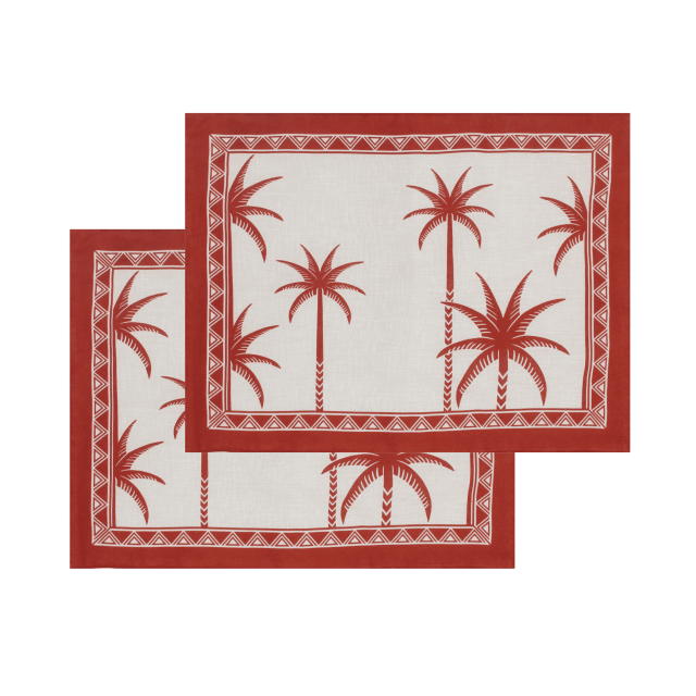 SET DE 2 MANTELES DE LINO PALMS