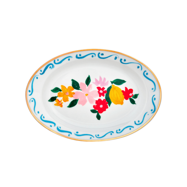 CHAROLA OVALADA FIORI E LIMONI