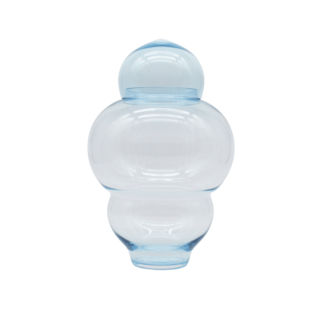 FLORERO BABUSHKA AZUL GLASS L