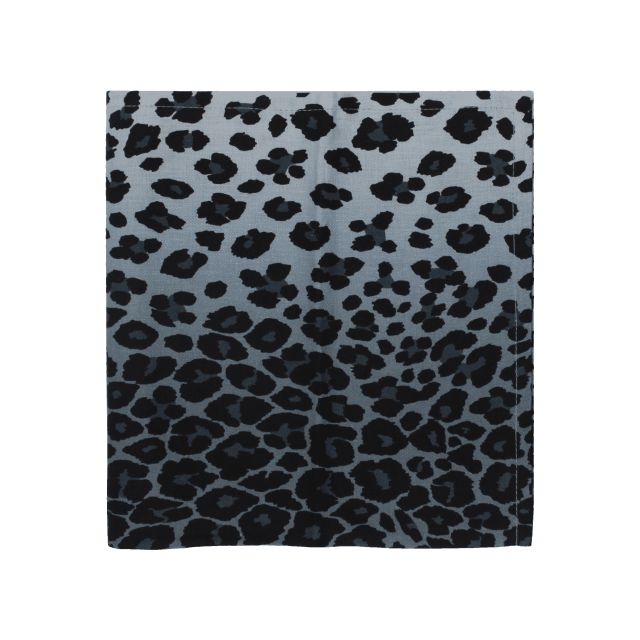 SET DE 4 SERVILLETAS LINO Y SATEEN LEOPARDO AZUL