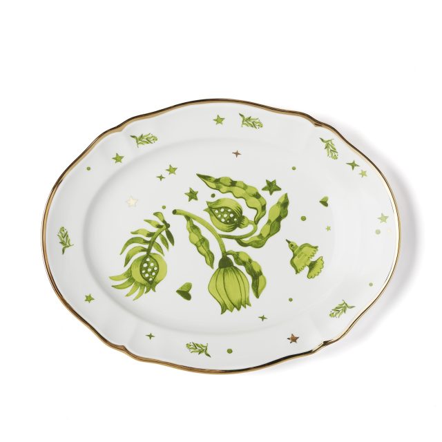 PLATO OVALADO DE SERVICIO FLORAL DECAL EDEN
