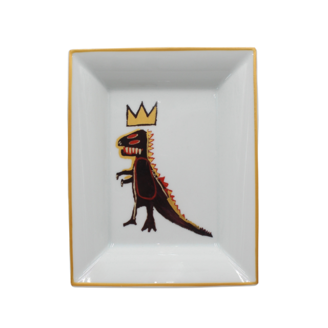 CHAROLA RECTANGULAR DE PORCELANA BASQUIAT GOLD DRAGON