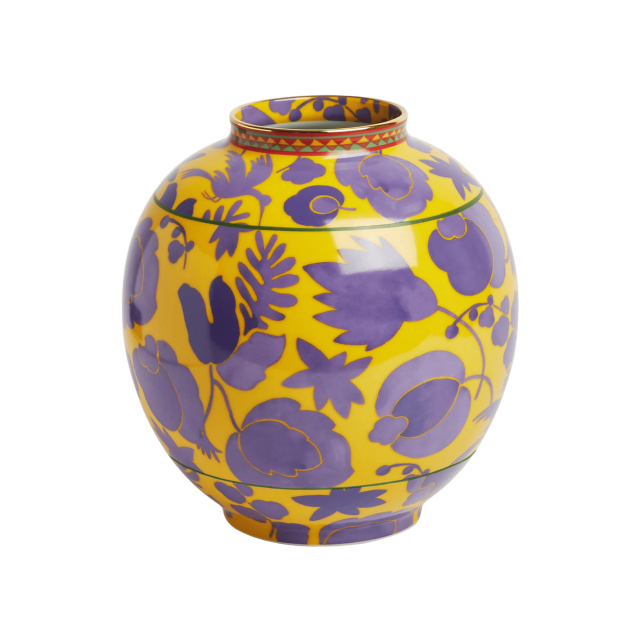 FLORERO DE PORCELANA BUBBLE WILDBIRD GIALLO/LILLA GRANDE