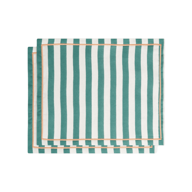 SET DE 2 MANTELES RIVIERA VERDE GR02 LINO