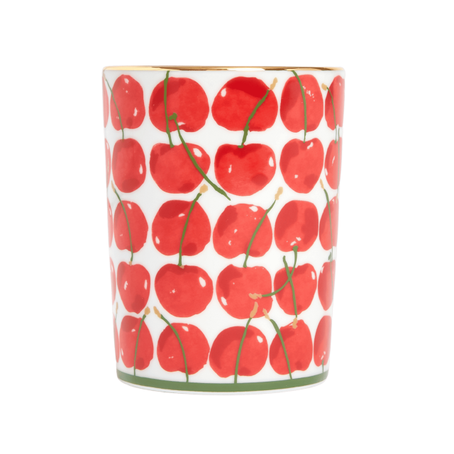 TAZA DECORATIVA DE PORCELANA CHERRIES AVORIO IVORY