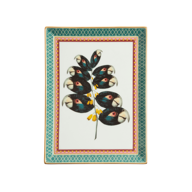 CHAROLA DE PORCELANA PARROTSTEM FOREST GREEN (21X16CM)