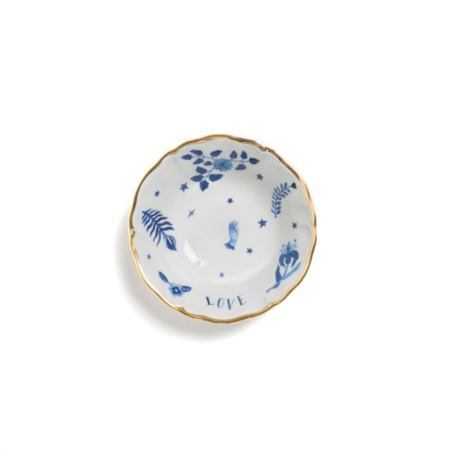 BOWL BLUE FLORAL DECAL