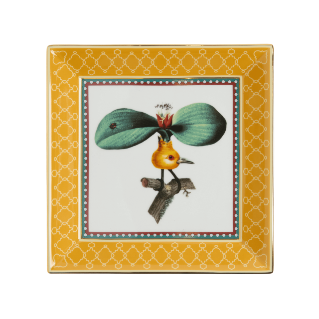 CHAROLA DE PORCELANA LEAFFLYER SAFFRON (21X21CM)