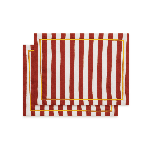 SET DE 2 MANTELES DE LINO RIVIERA MATTONE