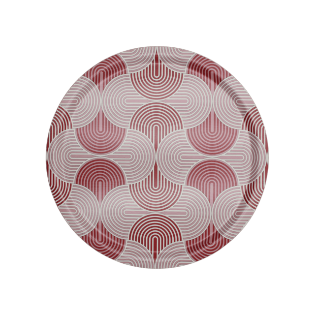 CHAROLA REDONDA DE MADERA LAMINADA SLINKY ROSSO
