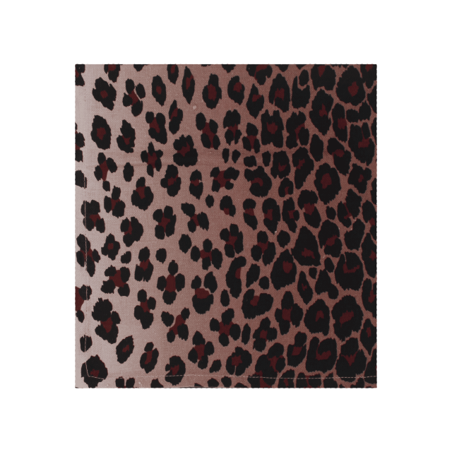 SET DE 4 SERVILLETAS LINO Y SATEEN LEOPARDO ROSA