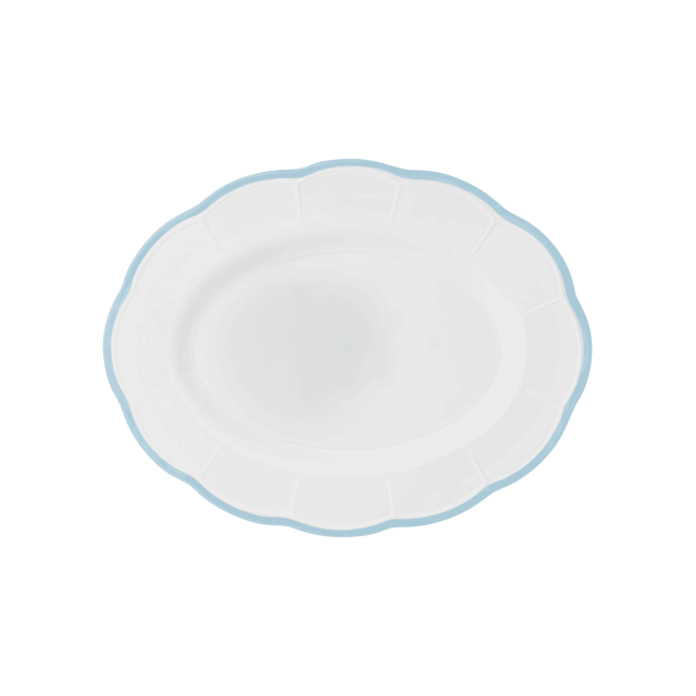 PLATO DE SERVICIO OVALADO LIGHT BLU RIM