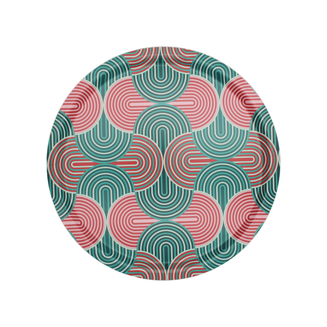 CHAROLA REDONDA DE MADERA LAMINADA SLINKY VERDE