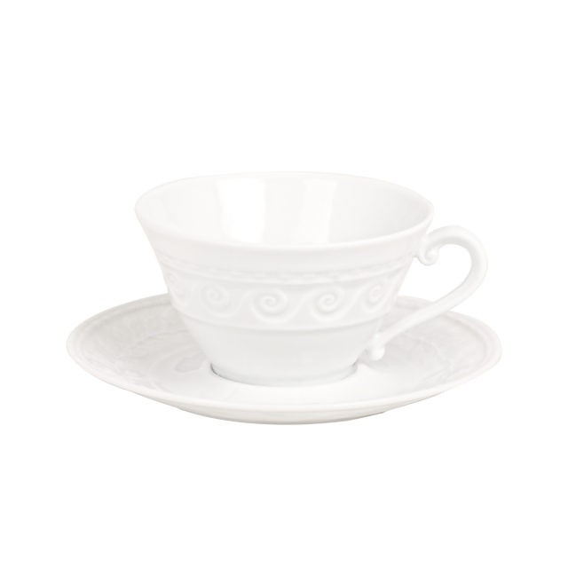 SET TAZA Y PLATO PARA TE LOUVRE WHITE
