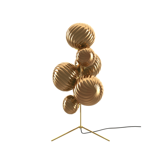CANDELABRO LED DE PISO WHIRL DORADO