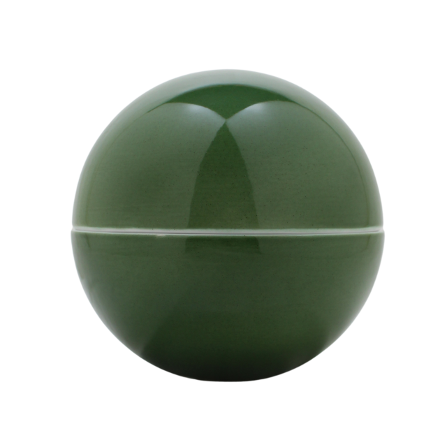 BALL 2 LARGE GLOSSY FOREST GREEN AND WHITE INSIDE