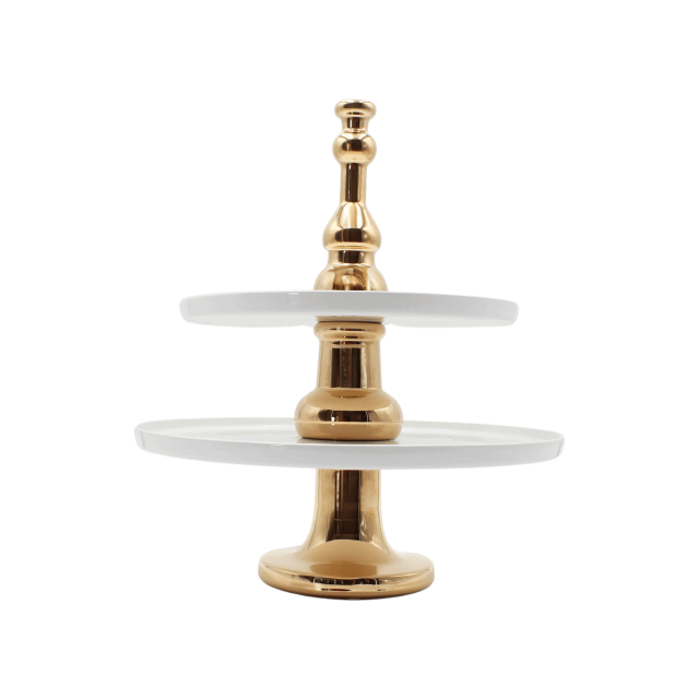 PEDESTAL PARA PASTEL ISSIMA 1 PINK GOLD WITH WHITE PLATES