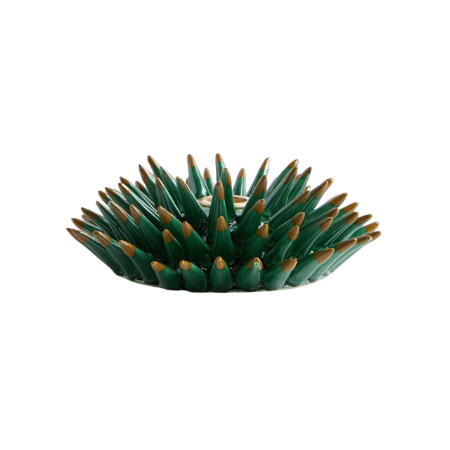 CANDELABRO DE CERAMICA SPINE FOREST GREEN