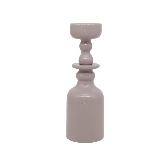 CANDELABRO ISSIMA H27 GLOSSY LILAC GREY