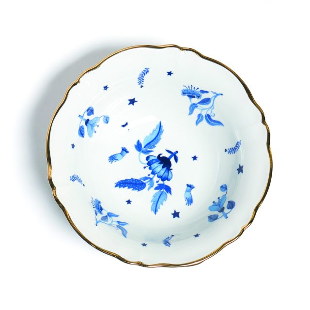 BOWL PARA SERVICIO DE MESA BLUE FLORAL DECAL