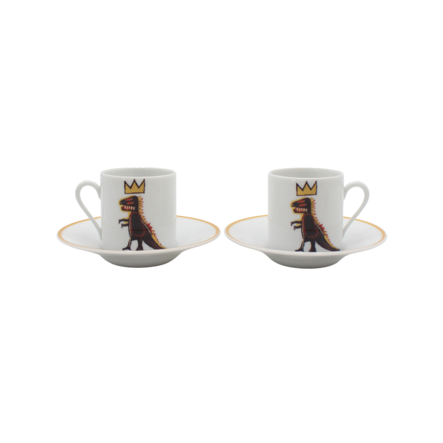 SET DE 2 TAZAS Y 2 PLATOS PARA EXPRESSO BASQUIAT DRAGON