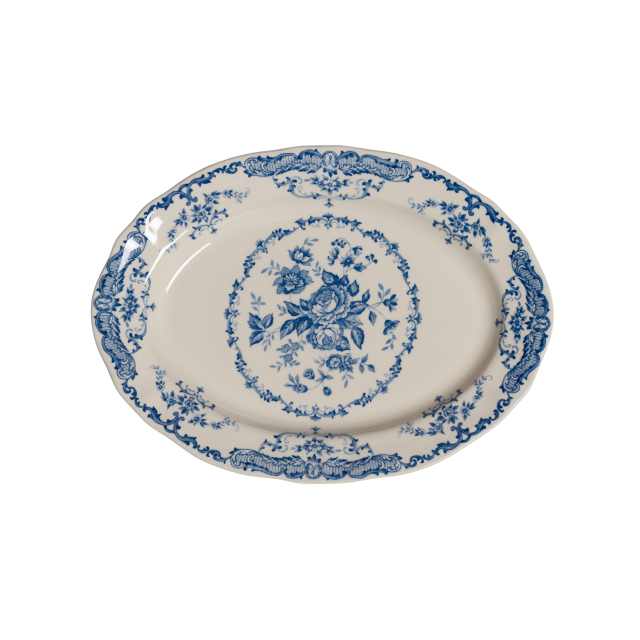 PLATO DE SERVICIO OVALADO ROSE BLU