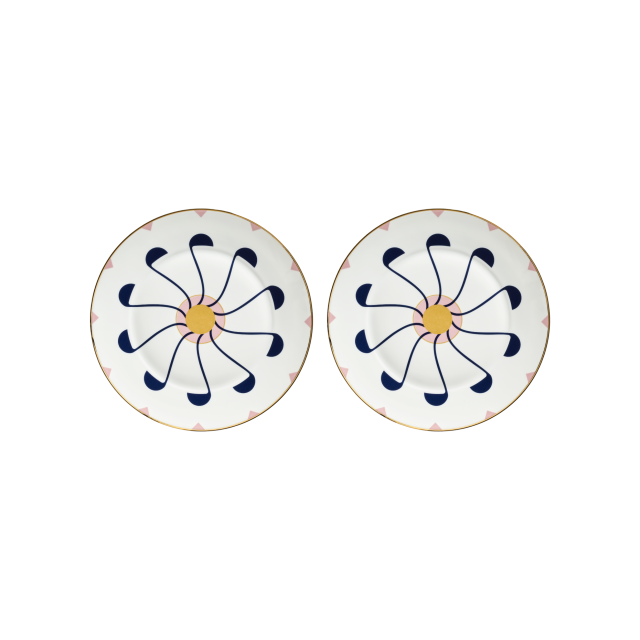 SET DE 2 PLATOS PARA POSTRE ELVAS DE PORCELANA