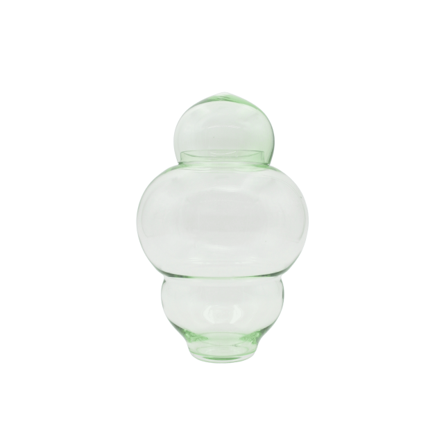 FLORERO BABUSHKA VERDE GLASS L