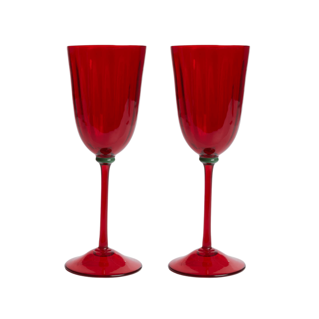 SET DE 2 COPAS DE VINO MURANO RAINBOW RED