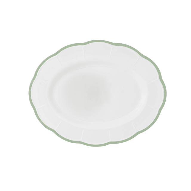 PLATO DE SERVICIO OVALADO GREEN RIM