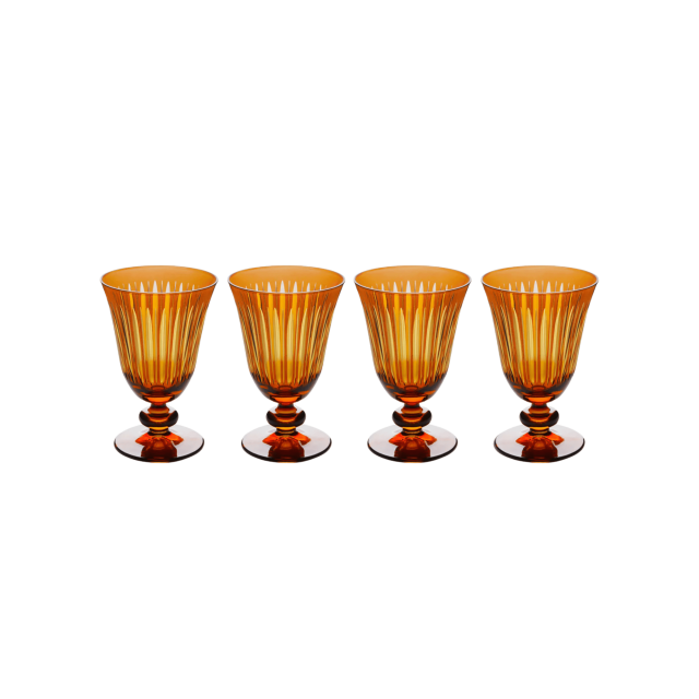 SET DE 4 COPAS VINO PRISMA AMBAR