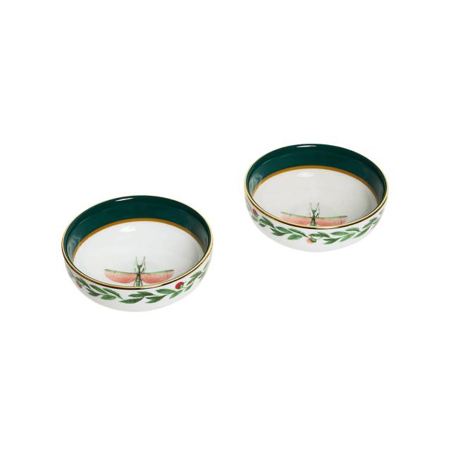 SET DE 2 BOWL DE PORCEANA LIBELLULA GREEN