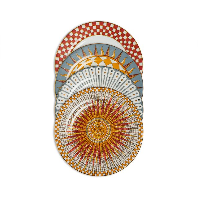 SET DE 4 PLATOS PARA POSTRE DE PORCELANA SOLAR