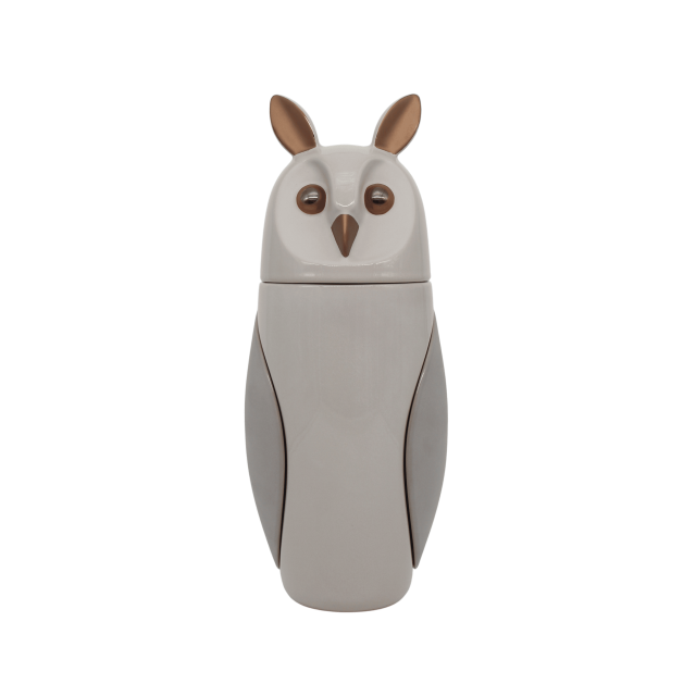 OWL GLOSSY CASHMERE WITH SATIN WARM GREY WINGS