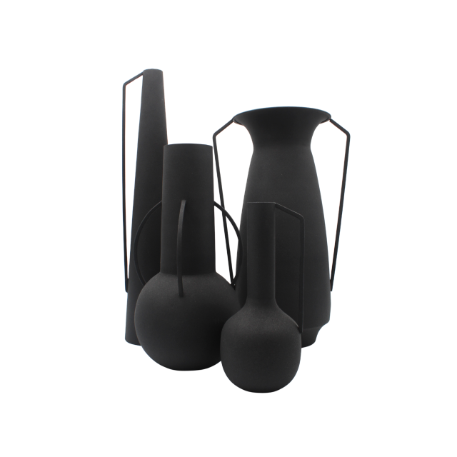 SET DE 4 JARRONES ROMAN BLACK